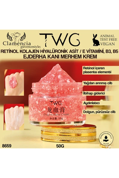 TWG Dragon Blood Krem Ejderha Kanı Bitkisi,Collagen, Vitamin E,B3,B5,Retinol ürün görseli 1