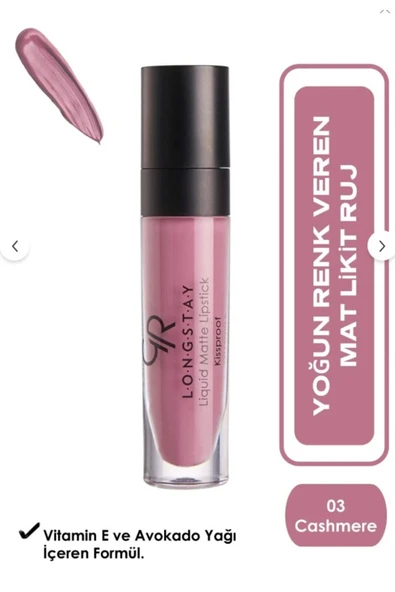 GOLDEN ROSE Longstay Liquid Matte Lipstick No:03 ürün görseli 1