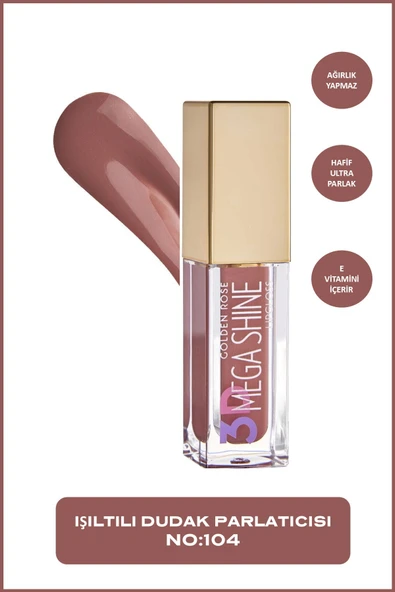 GOLDEN ROSE 3D Mega Shine Lipgloss 104 Dudak Parlatıcısı 5,2 ml ürün görseli 1