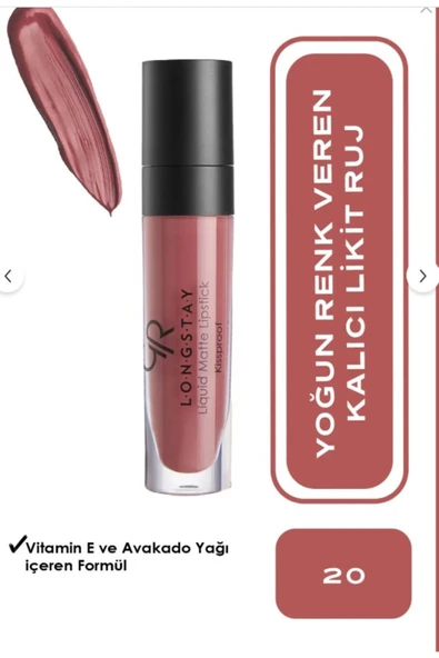 GOLDEN ROSE Longstay Liquid Matte Lipstick No:20 ürün görseli 1