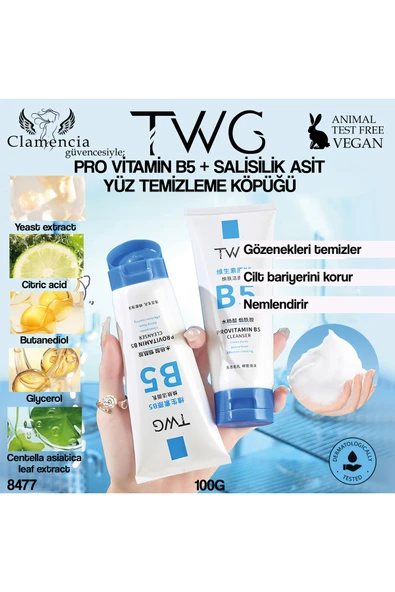 TWG Provitamin B5+ Salisilik Asit Yüz Temizleme Köpüğü 100g ürün görseli 1