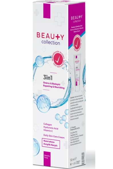 BEAUTY COLLECTİON 3in1 Ultra Nem Tutucu Hyalüronik Asit C Vitamini Bakım Kremi ürün görseli 1
