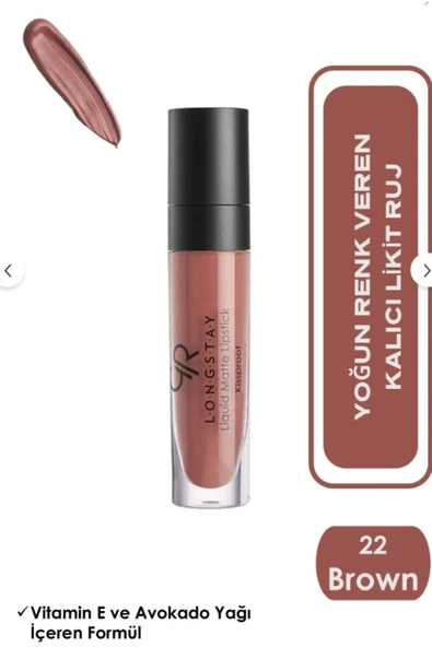 GOLDEN ROSE Longstay Liquid Matte Lipstick No:22 ürün görseli 1