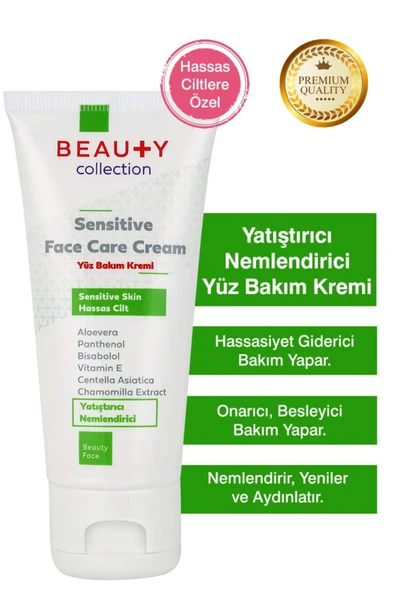 BEAUTY COLLECTİON Hassas Cilt Yüz Bakım Kremi 50ml Yatıştırıcı-Nemlendirici ürün görseli 1
