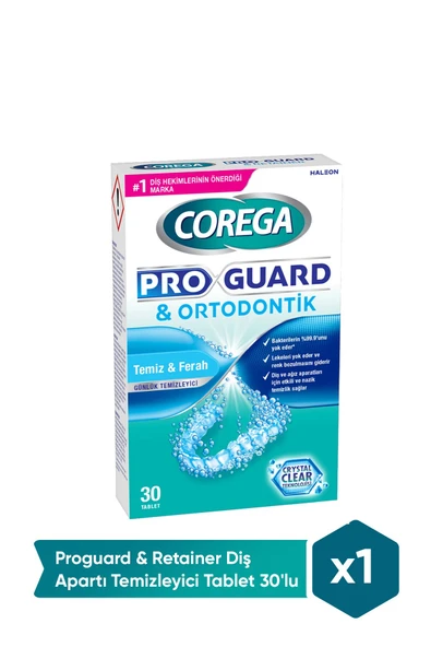 COREGA Proguard & Ortodontik Diş Apareyi Temizleyici Tablet 30lu ürün görseli 1