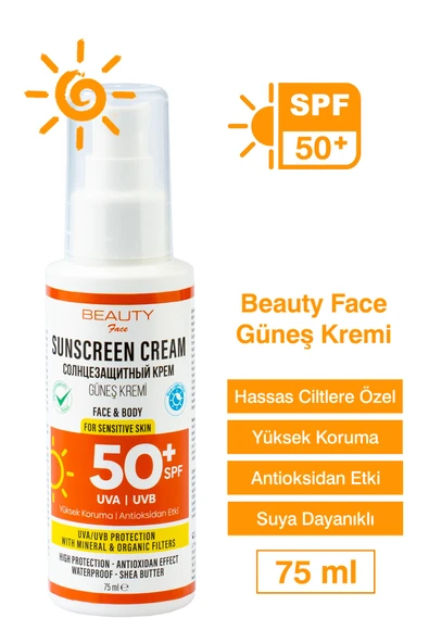 BEAUTY FACE 50 Spf Antioksidan Etkili Leke Oluşumunu Önleyen Güneş Kremi – 75 ml ürün görseli 1