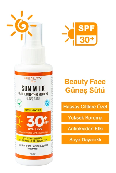 BEAUTY FACE 30 Spf Antioksidan Etkili Suya Dayanıklı Leke Önleyici Güneş Sütü – 150 ml ürün görseli 1