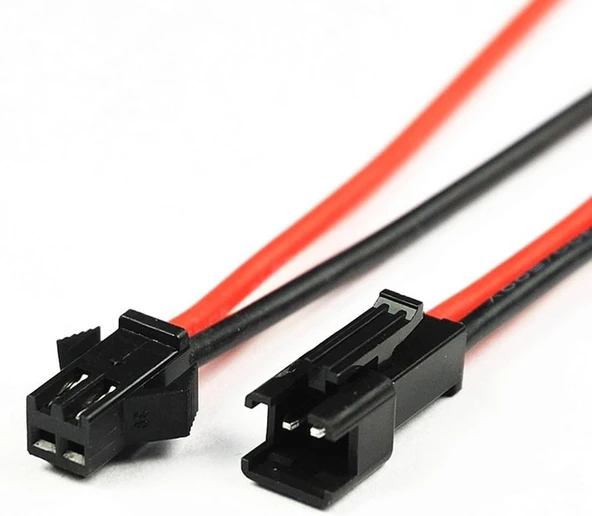 JST SM 2 Pinli 20cm Kablolu Konnektör Seti  22AWG Erkek-Dişi Takım Kablo Soketi ürün görseli 1