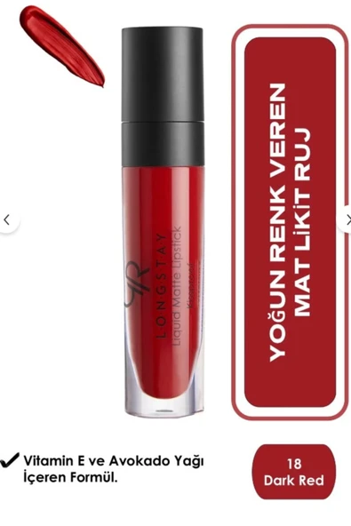 GOLDEN ROSE Longstay Liquid Matte Lipstick No:18 ürün görseli 1