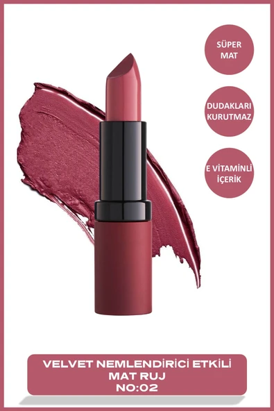 GOLDEN ROSE VELVET MATTE LIPSTICK NO.2- ürün görseli 1