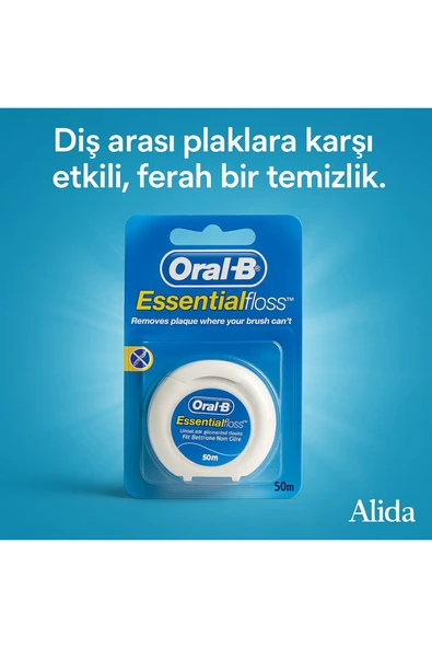 ORAL-B EssentialFloss 50m Mumsuz Diş İpi - Nanesiz Unwaxed Diş Arası Temizleyici ürün görseli 1