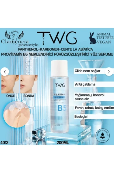 TWG Clamencia Provitamin B5 Nemlendirici & Sıkılaştırıcı Yüz Tonik 200ml ürün görseli 1