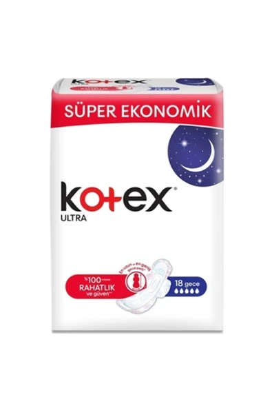 KOTEX Hijyenik Ped Ultra Gece 16'lı ürün görseli 1
