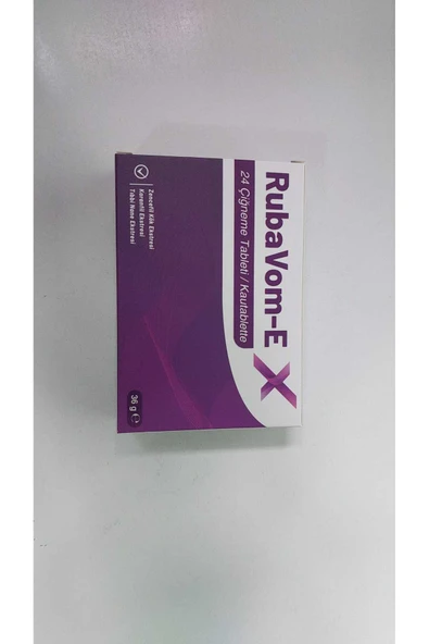 FARMA AS RUBAVOM-E 24 ÇİĞNEME TABLETİ ZENCEFİK /KRANFİL/TIBBİ NANE EKSTRESİ ürün görseli 1
