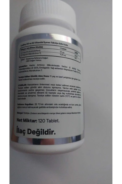 LEEROY D3 + K2 vitamini 120 tablet - Resim 2