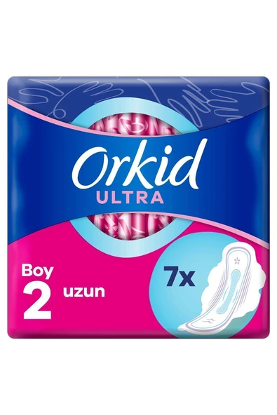 ORKİD TEKLİ ULTRA KANATLI UZUN 7Lİ HİJYENİK PED- ürün görseli 1