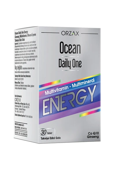 OCEAN Orzax Daily One Energy Ginseng CoQ10 30 Tablet ürün görseli 1