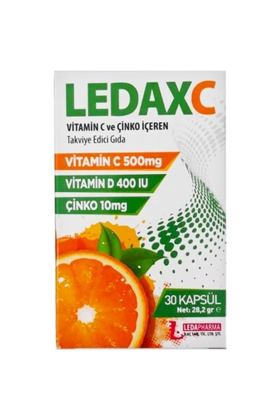 LEDAPHARMA Ledaxc Vitamin C, Vitamin D Ve Çinko Içeren 30 Kapsül ürün görseli 1
