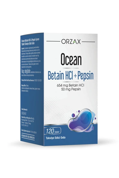 OCEAN Betain Hcı+ Pepsin 120 Tablet ürün görseli 1