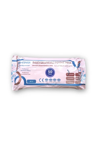 MED-COVER Bariyer Kremli Perine Bölgesi Temizleme Pedi/mendili 50'li - 1 Paket ürün görseli 1