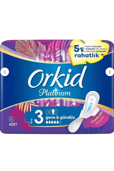 ORKİD Platinum Gece & Gündüz (boy 3) 6 Adet Hijyenik Ped ürün görseli 1