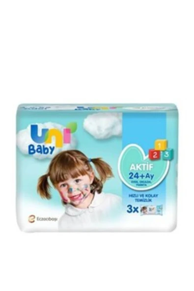 UNİ ( 3 ADET ) Uni Baby Islak Havlu Aktif 24+Ay 3x52'li ürün görseli 1