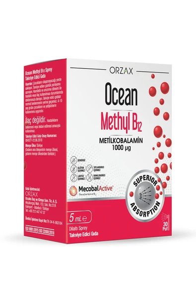 OCEAN Methyl B12 1000mcg 5ml Sprey ürün görseli 1