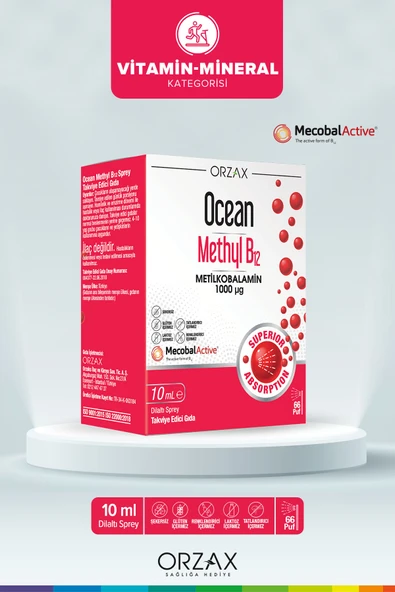 OCEAN Ocean Methyl B12 1000 Mg 10 Ml Dilaltı Sprey / 66 Doz ürün görseli 1