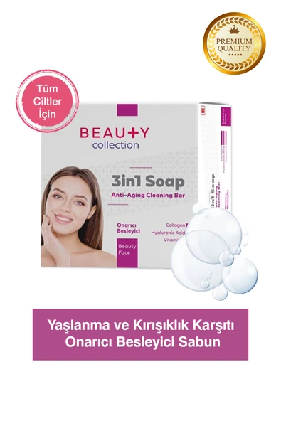 BEAUTY COLLECTİON Yaşlanma Ve Kırışık Karşıtı Onarıcı Besleyici Ve Nemlendirici 3in1 Sabun ürün görseli 1