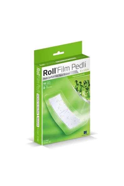 ROLL Film Pedli Şeffaf Film Yara Örtüsü Hipoalerjenik 8 X 15 Cm 10 lu Kutu ürün görseli 1