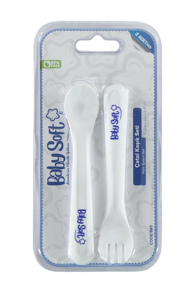 BABYSOFT Baby Soft Çatal Kaşık Seti Beyaz ürün görseli 1