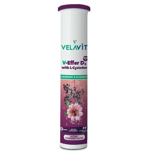 Velavit V-Effer D3 with L-Cysteine 20 Efervesan Tablet ürün görseli 1