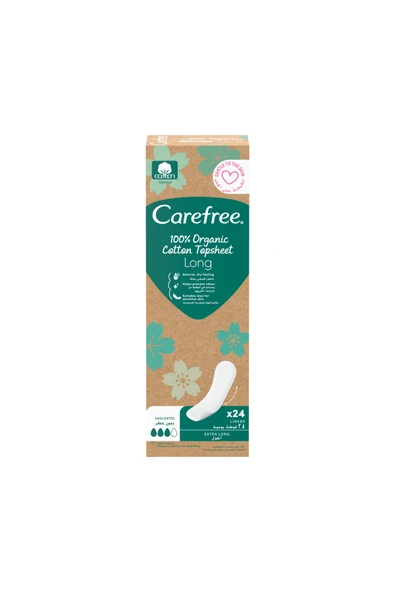 CAREFREE Plus Organik Günlük Ped Uzun 24'lü ürün görseli 1