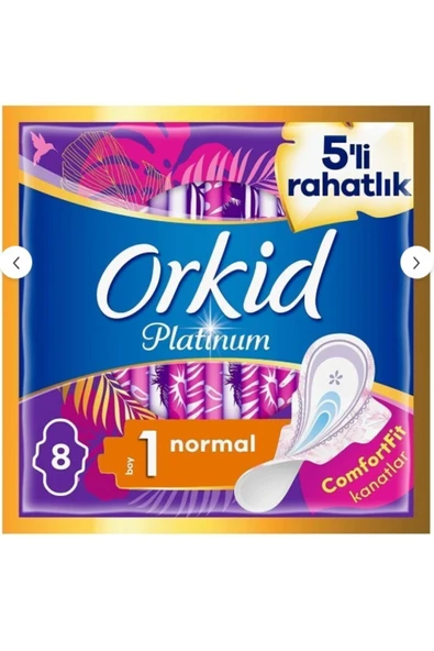 ORKİD Platinum Hijyenik Ped Normal Tekli Paket 8 Ped ürün görseli 1