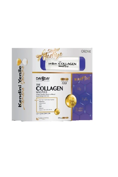 DAY2DAY THE COLLAGEN MAG PLUS SHAKER HEDİYELİ 30 SAŞE ÇİLEK KARPUZ ürün görseli 1