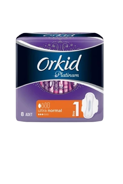 ORKİD Platinum Hijyenik Ped Normal Tekli Paket 8'li ürün görseli 1