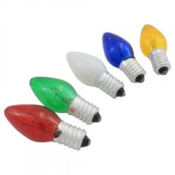 10W E14 Gece Lambası Parfüm Normal Ampul Renkli 220V (5 adet) ürün görseli 1