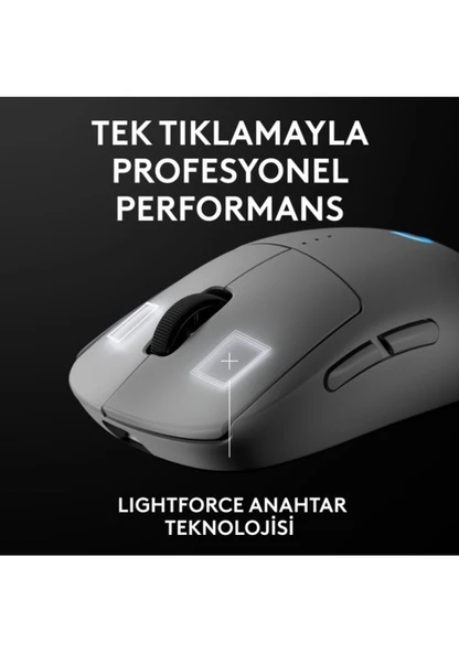 Logitech Pro 2 Lightspeed Kablosuz Beyaz Gaming Mouse (910-007303) - Resim 6