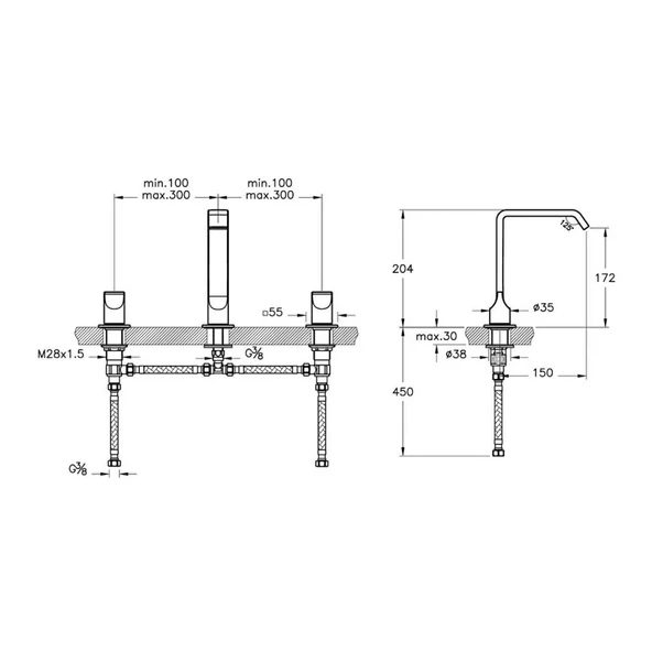 Vitra Suit Lavabo Bataryası Siyah - Resim 4