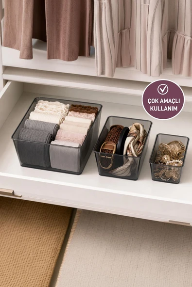 Salve 3'lü (Büyük, Orta, Küçük) Buzdolabı-Banyo Organizer Düzenleyici ürün görseli 1