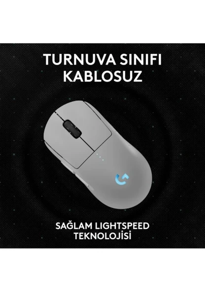 Logitech Pro 2 Lightspeed Kablosuz Beyaz Gaming Mouse (910-007303) - Resim 5