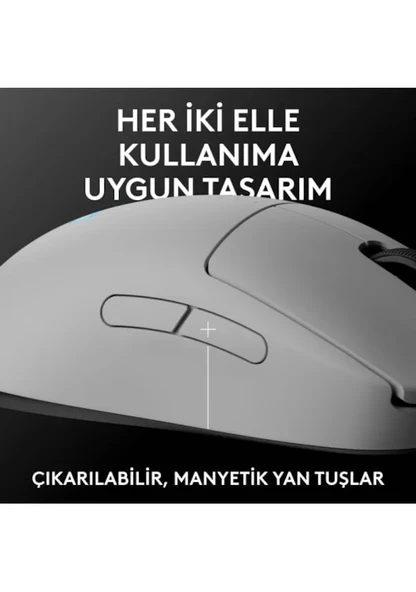 Logitech Pro 2 Lightspeed Kablosuz Beyaz Gaming Mouse (910-007303) - Resim 3