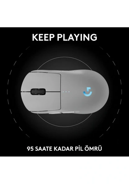 Logitech Pro 2 Lightspeed Kablosuz Beyaz Gaming Mouse (910-007303) - Resim 7