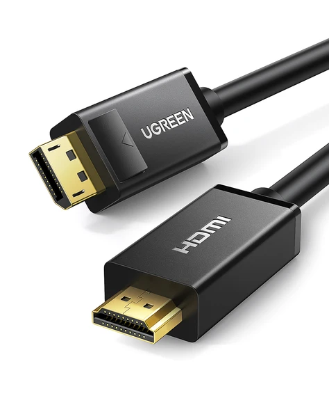 UGREEN 4K Displayport to HDMI Dönüştürücü Kablo 1.5 Metre, Siyah, 10239 ürün görseli 1