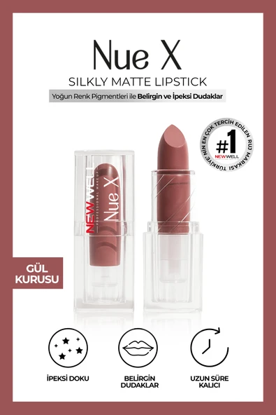 Nue X Silkly Matte Lipstick Gül Kurusu 02 ürün görseli 1