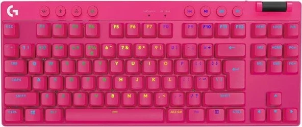 Logitech G Pro X TKL Lıghtspeed RGB Oyuncu Klavyesi - Pembe ürün görseli 1