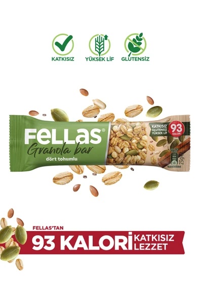 Fellas Dört Tohumlu Granola Bar (23 g) x 12 Adet ürün görseli 1