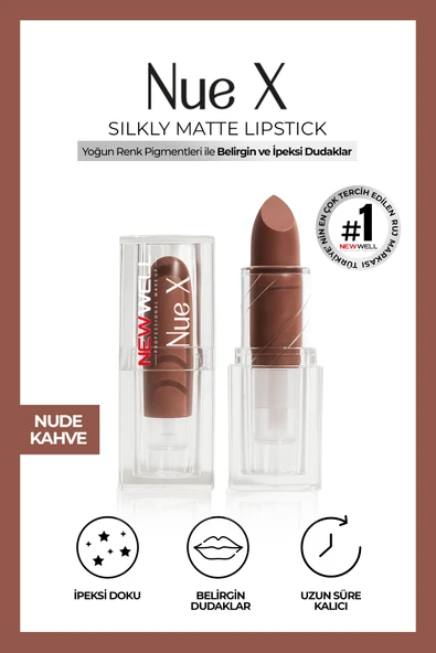Nue X Silkly Matte Lipstick Nude Kahve 04 ürün görseli 1
