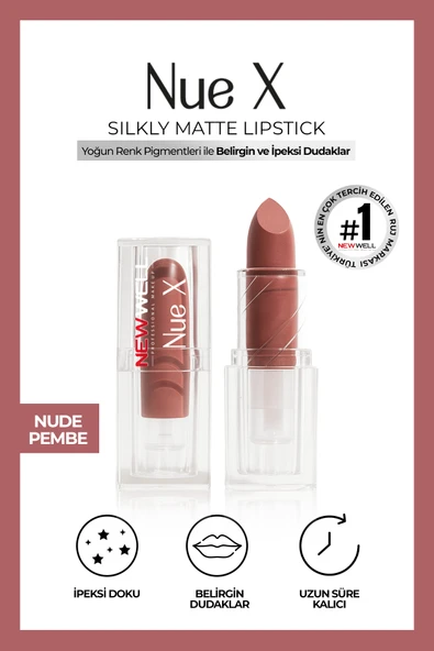 Nue X Silkly Matte Lipstick Nude Pembe 01 ürün görseli 1