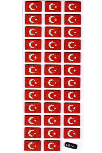 Sticker Kabartmalı Sticker Defter Planlayıcı Etiket (cb343) 16x7 cm- Türk Bayrağı ürün görseli 1
